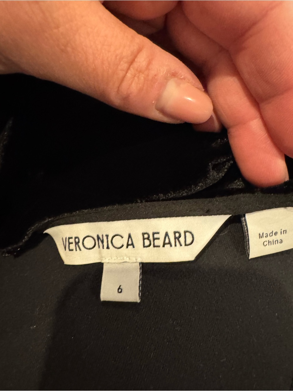 VERONICA BEARD BLACK VELVET RUFFLE TOP SIZE 6 - Picture 8 of 8